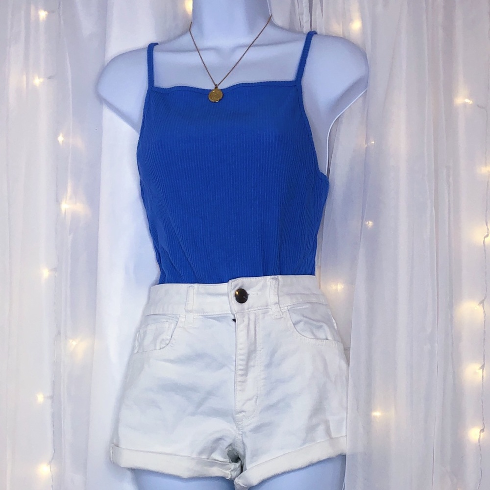 Periwinkle ribbed tank top